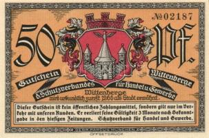 Német Birodalom / Weimari Köztársaság / Wittenberge 1921. 50Pf (4x) mind klf T:I,I-
German Empire / ...