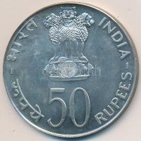 India 1974. 50R Ag "F.A.O." T:2 India/Republic 1974. 50 Rupees Ag "F.A.O." C:XF