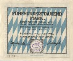 Német Birodalom / Weimari Köztársaság / Murnau am Staffelsee 1923. 100.000M + 500.000M T:II,III(kis ...