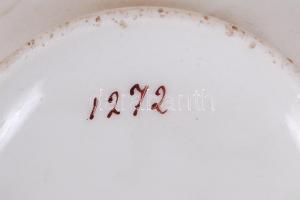 XIX. sz közepe: Hibátlan és komplett festett és aranyozott  porcelán teáskészlet / 
XIXth century vi...