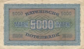Német Birodalom / Weimari Köztársaság / München / Bayerische Notenbank 1922. 5000M + 1923. 200.000M ...