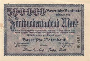Német Birodalom / Weimari Köztársaság / München / Bayerische Notenbank 1922. 5000M + 1923. 200.000M ...