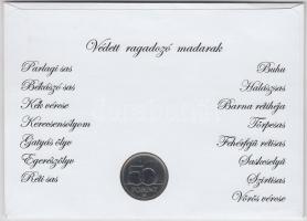 2003. 50Ft "Védett ragadozó madarak" érmés bélyeges boríték alkalmi bélyegzővel, bélyegpár...