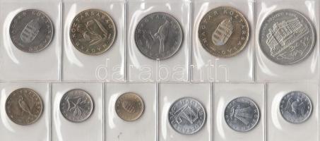 1992. 10f-200Ft 11db klf, forgalmi sor fóliatokban (közte 200ft Ag "MNB") T:BU R!