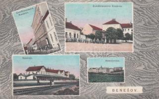 Benesov, military barracks, railway station, hospital