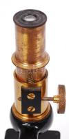 Antik mikroszkóp, egyil lemezleszorító karocska hiányzik / Antique microscope 19 cm