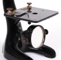 Antik mikroszkóp, egyil lemezleszorító karocska hiányzik / Antique microscope 19 cm