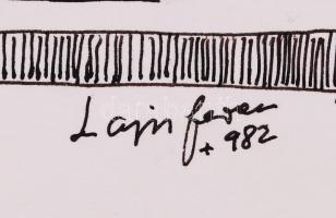 Lajos Ferenc (1912-1998): Színház. Tus, papír, jelzett,  33×24 cm