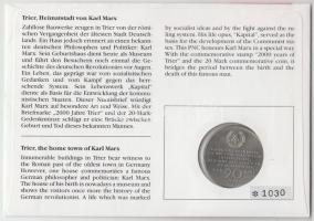 NDK 1983. 20M "Marx" érmés borítékon, NSZK bélyeggel T:1
GDR 1983. 20 Mark "Karl Marx...