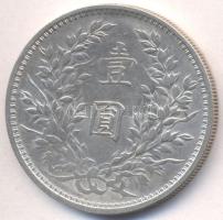 Kína 1914. 1$(1Y) Ag "Yüan Shihkai" T:2- China 1914. 1 Dollar (1 Yuan) Ag "Yüan Shihkai" C:VF