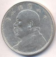 Kína 1914. 1$(1Y) Ag "Yüan Shihkai" T:2-
China 1914. 1 Dollar (1 Yuan) Ag "Yüan Shihk...