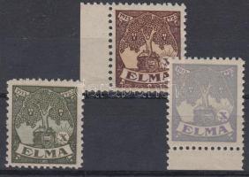 1913-1923 ELMA Jubileum 3 klf színű levélzáró