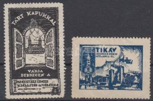 1935-1936 Tiszántúli Ipari kiállítás és vásár Debrecen 2 klf levélzáró