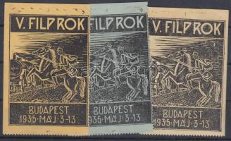 1935 V. FILPROK 3 db klf levélzáró