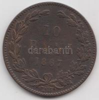 Románia 1867. 10B Cu T:3 Romania 1867. 10 Bani Cu C:F