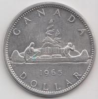 Kanada 1965. 1$ Ag "Kenu" T:2/2- Canada 1965. 1 Dollar Ag "Canoe" C:aXF