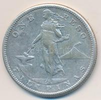 Fülöp Szigetek 1908S 1P Ag T:3 Philippines 1908S Peso Ag C:F