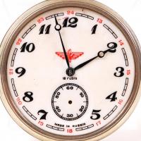 Másodpercmutatós orosz vasutas zsebóra, sérült, nem működik, d:5 cm