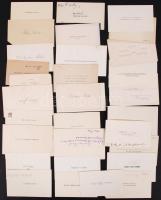 1890-1950 50 db névjegykártya, karton névjegykártya tokban, 7×11 cm