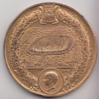 Franciaország 1867. Párizsi világkiállítás a Mars-mezőn aranyozott Br emlékérem francia nyelvű felirattal (50mm) T:2/2- ph. France 1867. The Universal Exposition in Paris in the Champ-de-Mars gold plated Br commemorative coin (50mm) C:aXF edge error
