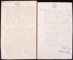 cca 1850 5 db magyar nyelvű bírósági irat 3 különböző szignettával / 5 documents with 3 different si...