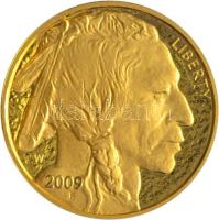 Amerikai Egyesült Államok 2009W 50$ Au "Buffalo"(31.1035g/0.999/32.7mm) eredeti exkluzív dísztokban tanúsítvánnyal T:PP USA 2009W 50 Dollars Au "Buffalo" (31.1035g/0.999/32.7mm)  in original exclusive case with certificate C:PP