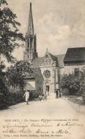 Bad Hall, Curhausstrasse / street, church (wet damage)