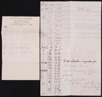 cca 1900 Bp. II. Receptboríték receptekkel: Csányi Imre "Pálffy" gyógyszertára