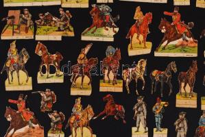 cca 1930 67db papírkatona (néhány sérült) / 
Paper soldiers (67pcs, some damaged)