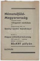 1937 Németalföld-Magyarország nemzetek közötti válogatott mérkőzés és Magyarország 1937. évi ifjusági egyéni bajnokságai. Programfüzet