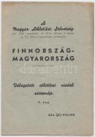 1940 Finnország-Magyarország nemzetek közötti válogatott atletikai viadal sorrendje. II. nap. Programfüzet bejegyzett eredményekkel