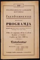 1938 Felsőszabolcsi Gazdakör kisvárdai ügetőversenyei: programfüzet falragasszal és 4db belépővel