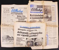 1960-1962 5 db magyar napilap kiadása az űrkutatással a foglalkozó központi cikkekkel