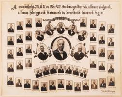 1930 "A szombathelyi M.Á.V. és D.S.A.V. irodasegédtisztek, állomás elöljárók, állomás felvigyázók, távirászok és kezelőnők körének tagjai", kartonra kasírozva, 25x33cm