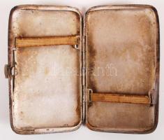 Art-deco ezüst (Ag.) cigarettatárca, jelzett,  mesterjeles (HF), nettó: 69 g, 10×6cm