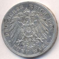 Német Államok / Baden 1908G 5M Ag "II. Frigyes nagyherceg" (27.86g) T:2,2- German States / Baden 1908G 5 Mark Ag "Friedrich II grand duke" C:XF,VF