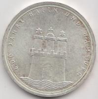 Németország 1989J 10M Ag "800 éve a hamburgi kikötő" T:2
Germany 1989J 10 Mark Ag "80...