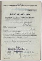 1940 DDSG alkalmazott fényképes igazolványa  / 1940 DDSG employee picture ID