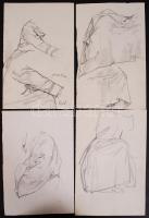 Márton Ferenc (1884-1940): 27 db vázlat és freskóterv. Ceruzarajzok és tusrajzok