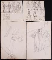 Márton Ferenc (1884-1940): 27 db vázlat és freskóterv. Ceruzarajzok és tusrajzok