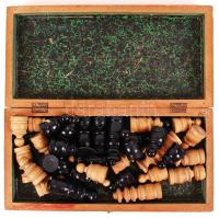 Antik sakk készlet, jó állapotban, 26×26 cm