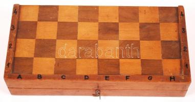 Antik sakk készlet, jó állapotban, 26×26 cm