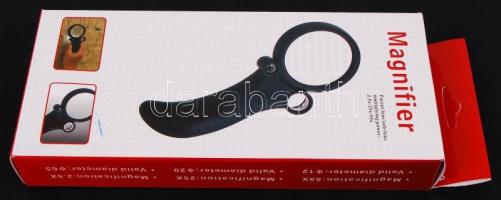 Új, 30x-os UV-lámpás, LED-es nagyító, 3 különböző nagyítással (2,5x, 25x, 55x) elemmel / New magnifi...