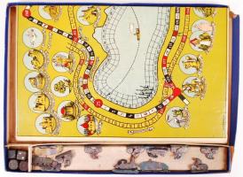 Cca 1930 Balatonkörüli verseny, társasjáték, teljes, játszható állapotban, doboza enyhén sérült, 39×...