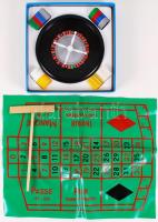 Cca 1970 Roulett, társasjáték, majdnem teljes, játszható állapotban, eredeti dobozában, 23×23 cm