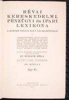 Dr. Schack Béla: Révai kereskedelmi, pénzügyi és ipari lexikona I-IV. Budapest 1930. Révai Irodalmi ...