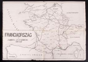 cca 1940 2 db térkép: Spanyolország és Franciaország map of Spain and France  60x40 cm