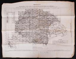 cca 1890 Az Osztrák-Magyar monarchiát ábrázoló katonai térképek összesítő térképe /  cca 1890 The Austro Hungarian Monarchy on military maps summary page  60x50 cm