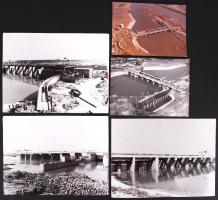 cca 1980 Vízi erőműről készített 5 db fotó 18x24 cm