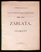 1887 A Debrecen Hajdúnánási Vasút részvénytársaság zárlata 8p.